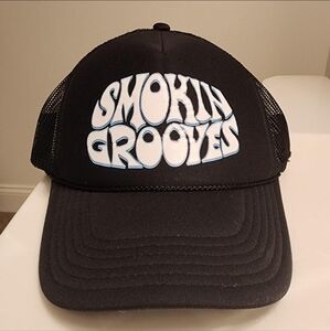 OTTO Black Mesh Trucker Hat Cap, "Smoking Grooves" Festival. RARE!